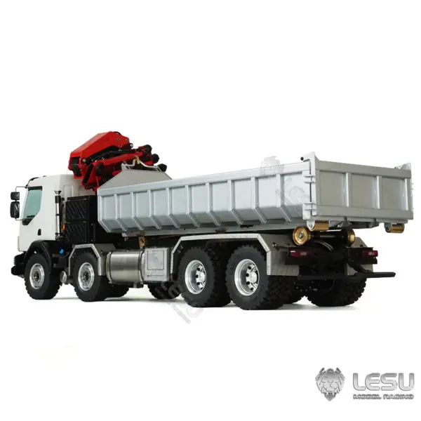 2Speed LESU Remote Control Hydraulic Roll on off Dumper Crane 1/14 RC Tipper Lock Differential Axle Metal 8X8 Chassis Gerabox