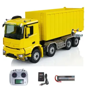 Customized LESU 8x8 1/14 Hydraulic RC Dump Truck Remote Controlled Roll On/Off Metal Waste Bin Tipper Simulation Cars Hobby Models