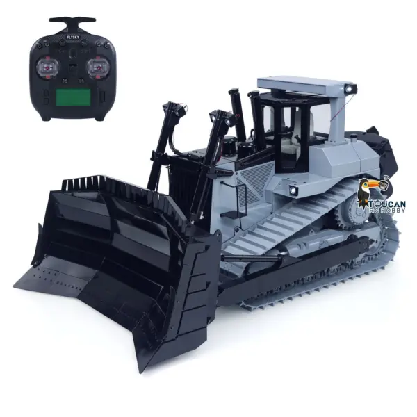 JDM-98 Ultra 1/14 Metal Hydraulic 4CH Valves Remote Control Bulldozer DXR2 Flysky ST8 Radio Sound System Light Pump ESC Motor