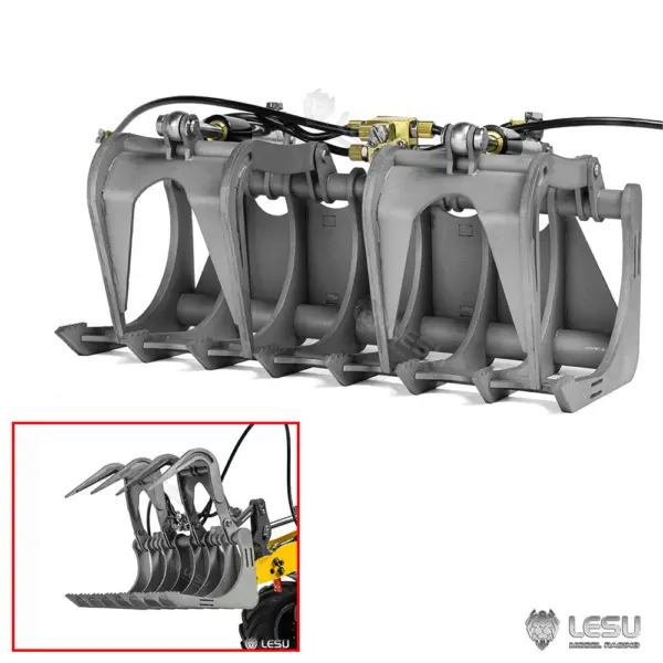 LESU 1/14 RC Loader AOUE MCL8 ST8 Remote Control Car Hydraulic Dozer Shovel Metal Sieve Shovel Rake Bucket Gripper RTR Sound Light