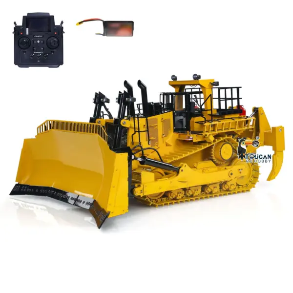 TOUCAN 1/14 Metal RC Bulldozer D11T RTR Remote Controlled Hydraulic Dozers Construction Vehicle Model Paladin PL18EV Smoking Sound Light Servo Motor ESC