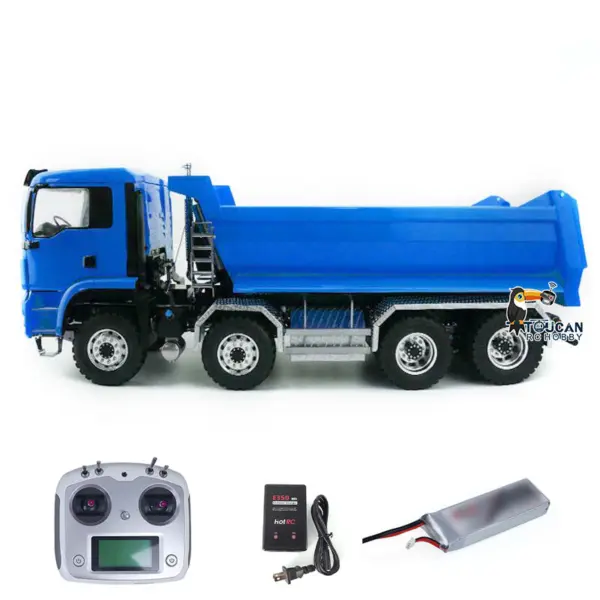 LESU 8x8 Hydraulic RC Dump Truck 1/14 RTR Metal Radio Control Tipper Car Model Assembled and Painted LED Light Sound System