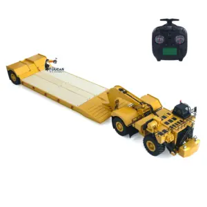 1.8Meters Long! Metal 1/20 RC Heavy Duty Hydraulic Mining Trailer C739D PRO Gooseneck Car Remote Control Construction Vehicle