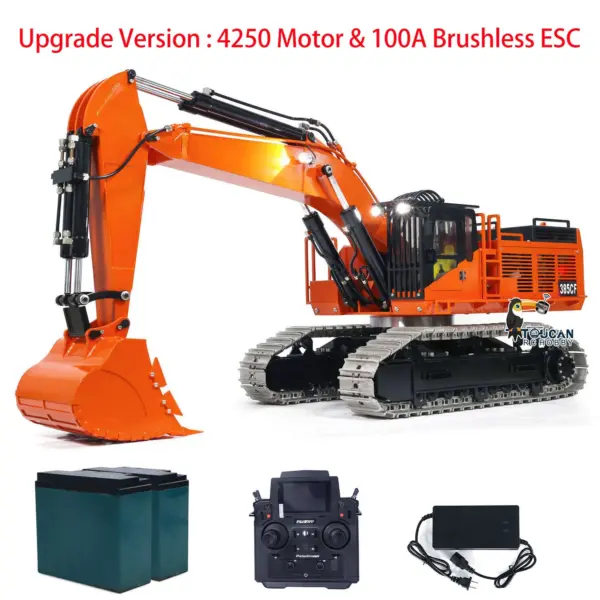 TOUCAN 1/8 385CF Metal Hydraulic RC Excavator RTR 150KG Heavy Duty Remote Control Diggers Ready to Run Upgraded Version Models