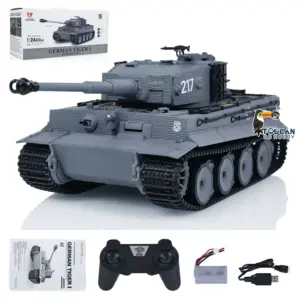 Taigen 1/24 217 007 RC Battle Tank Tiger I Remote Control Military Tanks Armored Panzer Infrared Combat USB Assembled Painted