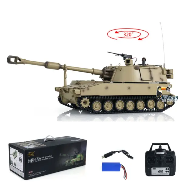 Tongde 1/16 Scale M109A2 RC Military Tank Self-propelled Howitzer Metal Wheels Optinal Ver BB Shooting Barrel Recoil Assembled