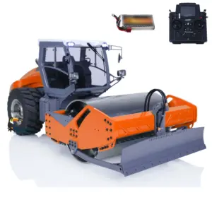 1/14 LESU Aoue-H13i RC Hydraulic Road Roller Orange Electric Assembled Engineering Metal Vehicle Sound Light System PL18EVLite