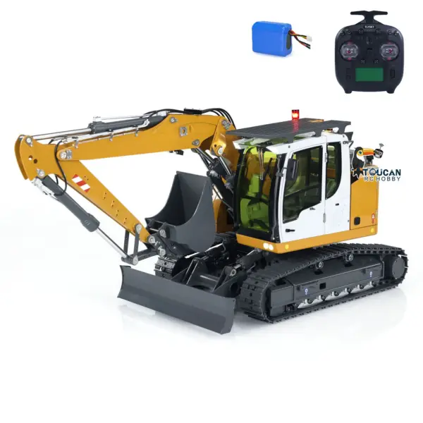 CUT 1/14 Scale 914 5-ways Radio Control Hydraulic Excavator Valve Metal Remote Control Earth Digger Hobby Model RTR Machine ESC Servo Motor