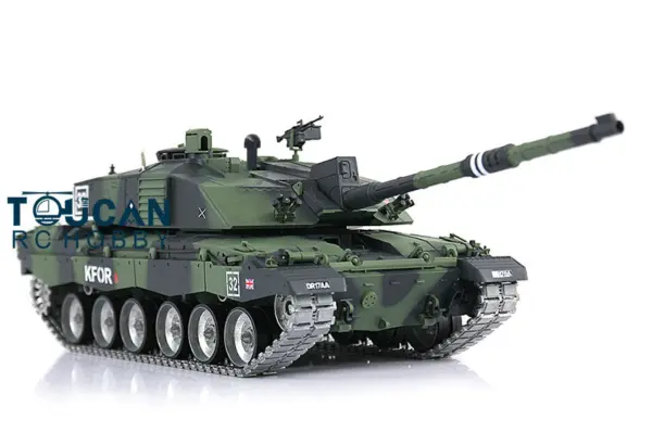 Henglong 7.0 1:16 Challenger II RTR RC Tank Model 3908 360Degrees Turret Steel Gearbox Metal Tracks Idlers Sprockets Road Wheels