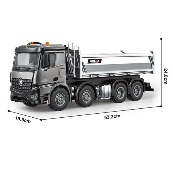 HUINA 1/14 Remote Control Dump Truck 12CH RC Tipper Finished Model Toy Gift RTR Light Sound Effects Radio USB Charging Cable