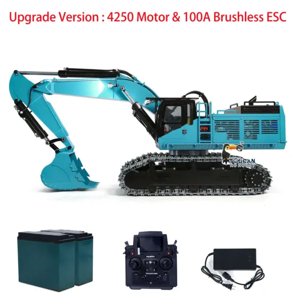 TOUCAN 1/8 385CF Metal Hydraulic RC Excavator RTR 150KG Heavy Duty Remote Control Diggers Ready to Run Upgraded Version Models