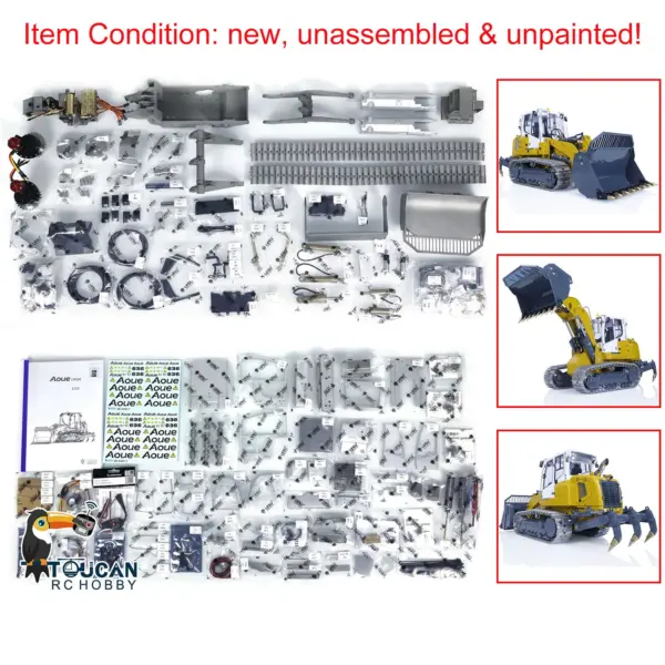 LESU 1/14 636 Hydraulic Construction Vehicles Radio Controlle Track Loader Light Sound Motor Metal Openable Closable Bucket