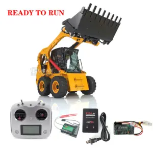 Customized 1/14 LESU Metal Aoue-LT5H Wheeled Skid-Steer Loader RC Hydraulic DIY Model Sound Light Tyres Hubs fork Bucket Gripper Blade Shovel
