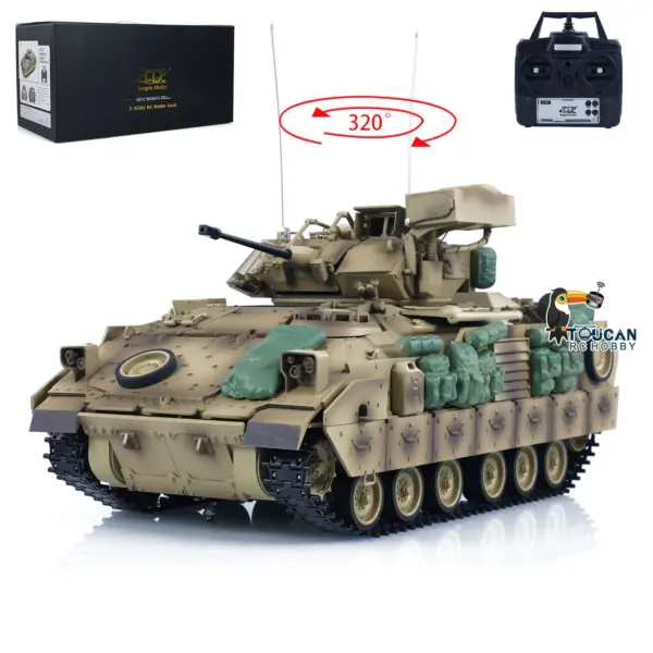 1/16 Tongde RC Tank Remote Control Panzer M2A2 Bradley Electric Infantry Fighting Vehicle DIY Simulation Model Barrel Recoil Without BB Unit
