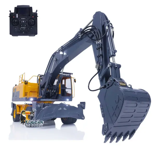 LESU 1/14 RC Metal Hydraulic Aoue ET30H Wheeled Painted Excavator Heavy Ripper Hydraulic Crusher fork Bucket B