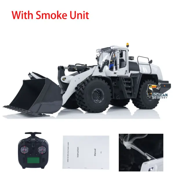 XDRC Metal 1/14 RC Hydraulic Equipment Loader 580 Remote Controlled Engineering Vehicle DIY Model Smoke Sound Light