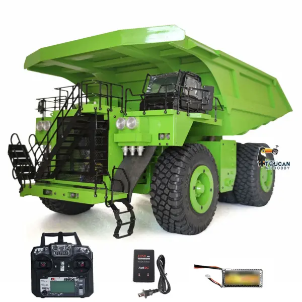 RTR 1/20 RC Hydraulic Mining Dumper Model 793D Flysky I6X Radio Remote Control Mine Truck Light System Alarm Sound Battery