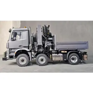 3Speed Metal 1/14 Radio Control Tractor Truck 4151 AK W/ Hydraulic Crane Fly Jib 6x6 9CH RC Farm Car Hobbywing Brushed Motor