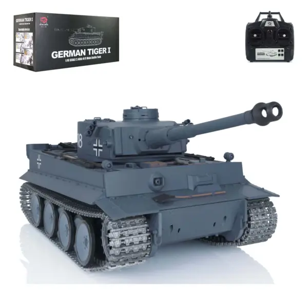 Henglong 1:16 Scale 7.0 German Tiger I RTR RC Tank 340 Degree Turret Metal Tracks Idlers Sprockets 3818 Model Battery Charger