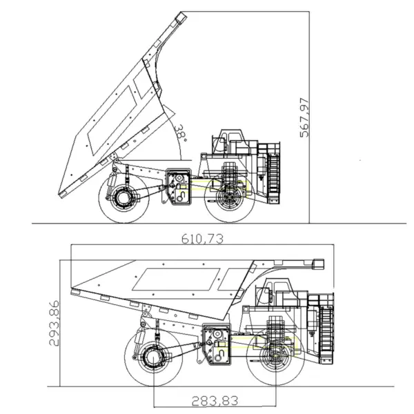 RTR 1/20 RC Hydraulic Mining Dumper Model 793D Flysky I6X Radio Remote Control Mine Truck Light System Alarm Sound Battery