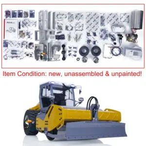 LESU 1/14 Metal RC Road Roller Aoue-H13ixc Remote Controlled Hydraulic Construction Vehicle KIT Radio Car Model Motor ESC Light Sound System DIY