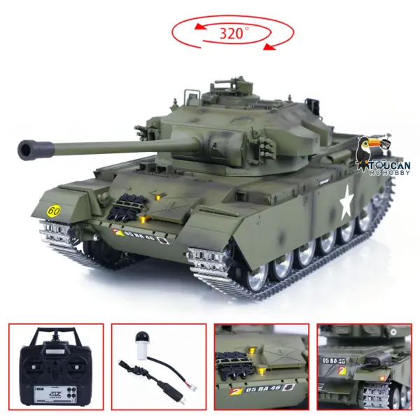 Tongde 1/16 RC Infrared Battle Tank Remote Controlled Panzer Centurion MK5 Electric Tanks BB Shooting Barrel Recoil Model
