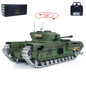 Tongde 1/16 Military RC Tank Churchill Mk.VII Metal Tracks Wheels Gearbox Infrared Battle Model Radio Control Armored Vehicles Battery