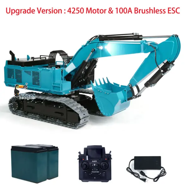 TOUCAN 1/8 385CF Metal Hydraulic RC Excavator RTR 150KG Heavy Duty Remote Control Diggers Ready to Run Upgraded Version Models
