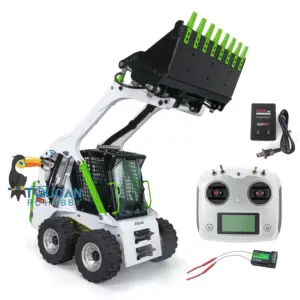 LESU 1/14 Metal Wheeled Skid-Steer Hydraulic RC Loader Aoue LT5H I6S RTR Painted Ripper Scarifier Gripper Sieve Bucket Trailer