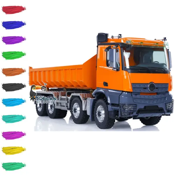 LESU 1/14 8*8 for K3363 Hydraulic RC Dumper Truck Tipper Model 1/2 Transfer Case LED Light 3T Sound ESC Servo Motor
