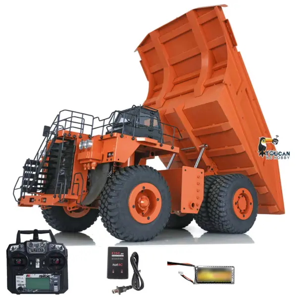 Metal 1/20 RC Hydraulic Mine Truck 793D Heavy Duty Remote Control Dumper RTR 2Speed Gearbox Flysky I6X Radio Light System