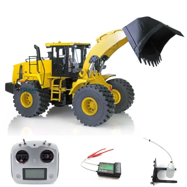 1/14 Scale RC Hydraulic Loader WA470 Metal Construction Vehicle 980L Remote Control Lights Sound Radio System