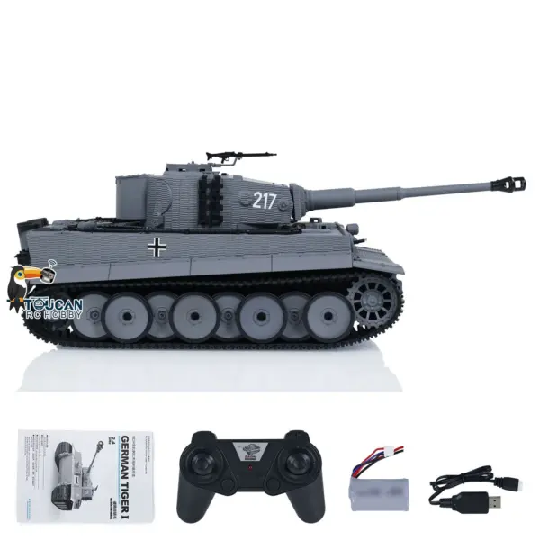 Taigen 1/24 217 007 RC Battle Tank Tiger I Remote Control Military Tanks Armored Panzer Infrared Combat USB Assembled Painted