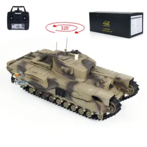1/16 Military RC Battle Tank Churchill Mk.VII Metal Tracks Tongde Electric Tanks Painted Assembled Barrel Recoil Smoke Unit