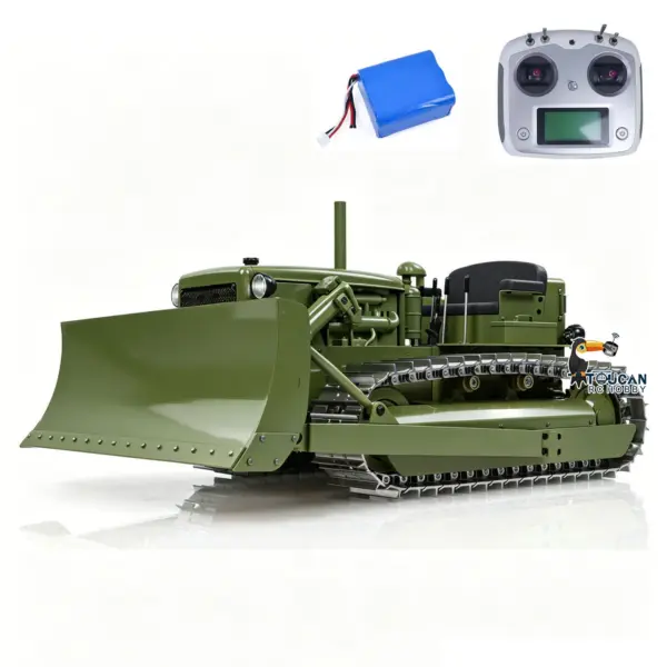Metal 1/14 RC Bulldozer D7 Remote Control Dozer Model Hydraulic Construction Vehicles Truck Flysky Radio CNC Light Sound Battery