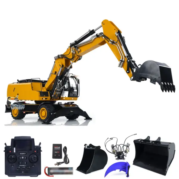 1/14 Wheeled RC Hydraulic Equipment Electric Excavator Simulation R946 PL18EV Radio Control Digger Grab Tiltable Clamshell Bucket