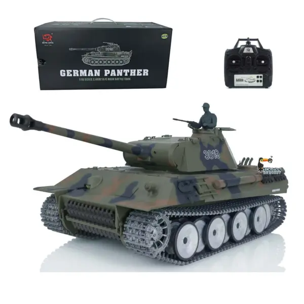 Henglong 1/16 Customized RC Tank 7.0 German Panther Tank 3819 w/ 360Degrees Rotating Turret Metal Tracks Idler Sproket Road Wheels