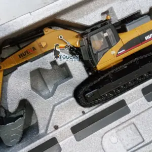 HUINA New Upgrade 580 1/14 Metal Excavator Model Engineering Vehicle Electric Ball Grabber 360 Rotating Shear Claw Sound Lights