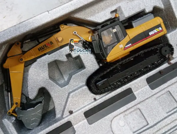 HUINA New Upgrade 580 1/14 Metal Excavator Model Engineering Vehicle Electric Ball Grabber 360 Rotating Shear Claw Sound Lights
