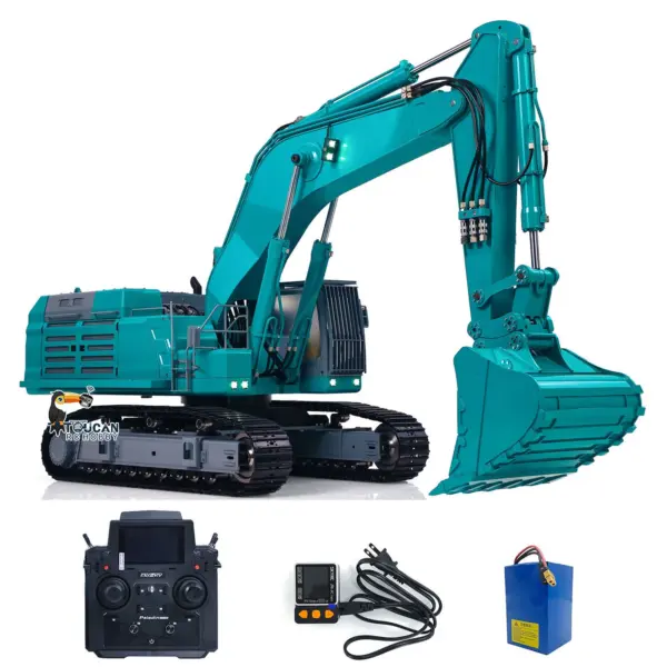 55KG! 395F 1/12 Metal RC Tracked Excavator Remote Control Hydraulic Digger 2830 Brushless Motor Dual Pump System Flysky Radio