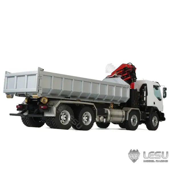 2Speed LESU Remote Control Hydraulic Roll on off Dumper Crane 1/14 RC Tipper Lock Differential Axle Metal 8X8 Chassis Gerabox
