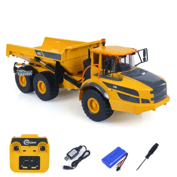 Plastic DoubleE E591 003 1/20 RC Articulated Dumper 6WD Electric Remote Control Truck VO Motor Battery USB Charging Cable RTR