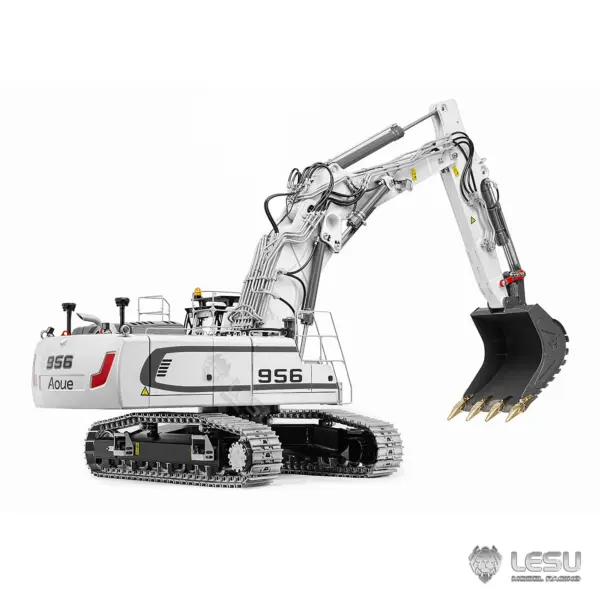 95% Metal LESU LR956 3 Arms 1/14 RC Hydraulic Excavator Remote Control Digger 7CH Valve Dual Pumps Light PL18EV LITE Battery