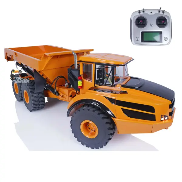 RC 1/14 Articulated Truck A40G 6x6 Metal Hydraulic Remote Control Dumper Toys Construction Vehicles Model Motor Servo Transmitter