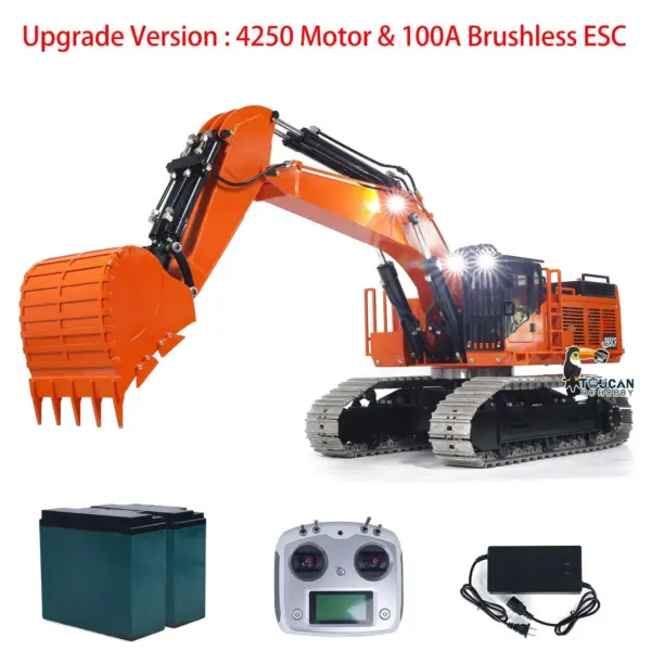 385CF 1/8 Hydraulic RC Excavator Metal Giant Remote Control Construction Vehicle Ready to Run Painted Assembled ESC Servo Motor