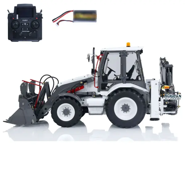 LESU 1/14 Scale RC Hydraulic Backhoe Loader AOUE BL71 Radio Controlled Construction Vehicle Loader Excavator 2 in 1 Model PL18EVLite Painted Assembled Multi functional loader
