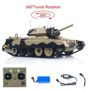 1/16 2.4G RC Military Tank CoolBank Crusader MK III Wireless Control Battle Tank Model 360??Turret Rotary Smoke Sound Lights RTR