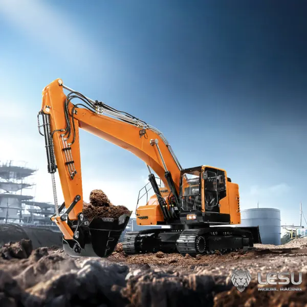 Metal LESU 1/14 RC Hydraulic Equipment Excavator ET26B 2 Arms Remote Controlled Digger DIY Car Assembled Painted Model