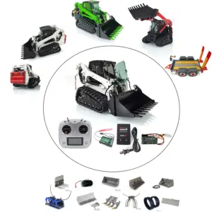Customized LESU 1:14 RC Hydraulic Aoue-LT5 Tracked Skid-Steer Loader Metal RTR Model fork Bucket Sieve Bucket Gripper Clamp Trailer Upgrade Parts
