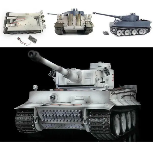 HengLong Factory 1/16 3818 German Tiger 1 Full Metal Chassis Plastic Upper Hull RTR RC Tank Speaker 360Degrees Turret Smoke Gearbox